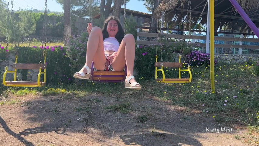 Bad Girl Pissed While Riding the Swing (KattyWest) Bad Girl Pissed While Riding the Swing (KattyWest)