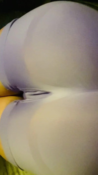 Perfect Cameltoe in Tight Purple Yoga Shorts