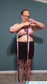 Shibari lano Self Tie Průvodce - Den nezávislosti červená bílá a modrá srdce