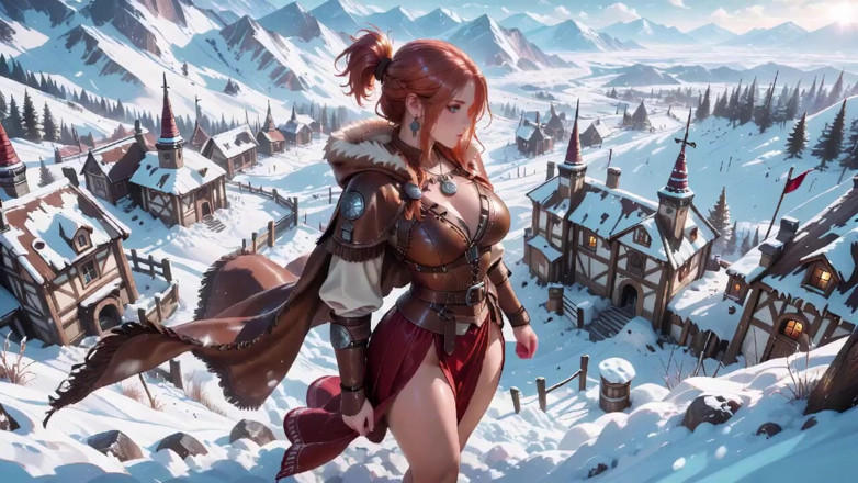 Tay Swift X: Illicit Leather Armor Seduction in Medieval Village. Cold Queen Unzips...