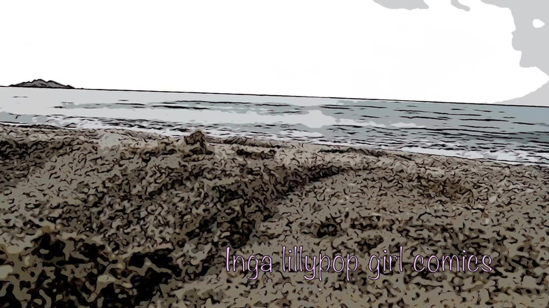 Inga lillypop girl comics: Your Stepsister Masturbates on the Beach