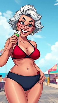 Cartoon bikini rijpt (niet-naakt)