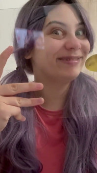 Silly Face Fetish and Squirting Milk Onto a Glass Table