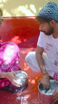 Desi Indian Milk Man Fucks Bhabhiji with Bucket of Milk ( Hindi Audio )