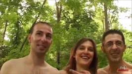 Horny girl gets banged outdoors
