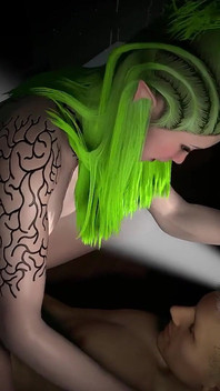 Sexy Wood Elf jezdí na čůrákovi v dešti