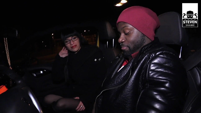 Steven Shame: 8 tum stor svart kuk, hardcore interracial utomhus i mörkret...