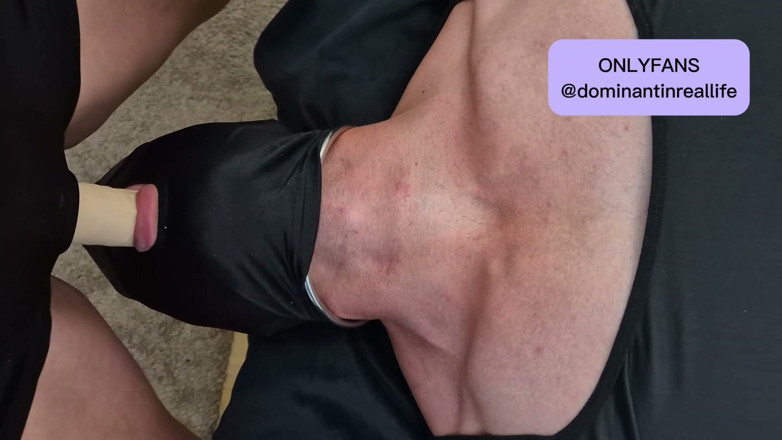 Dominantinreallife: Throat Fuck My Submissive Husband | Femdom Blowjob Dildo Facefuck