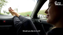 Czech Soles - Foot Fetish Content: Her Big Smelly Feet in Car Are ...