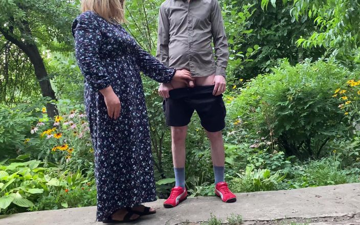 Our Fetish Life: Stepmom MILF helps her stepson pee outside and pee standing...