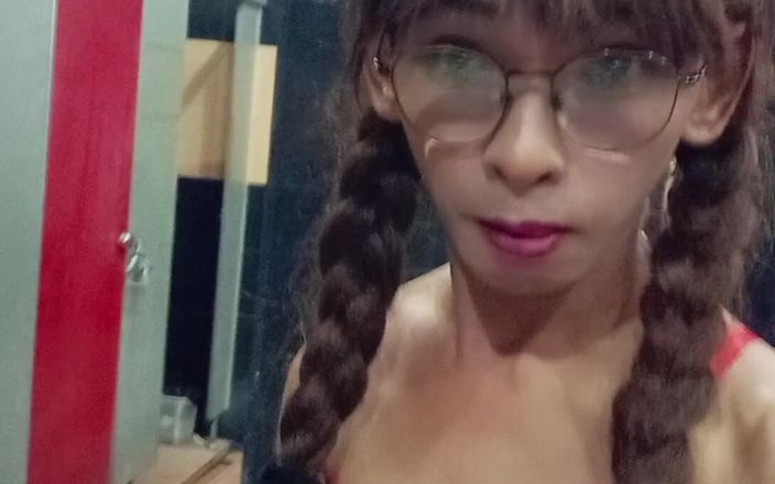 Menaiisd: Sissy in Public Restroom