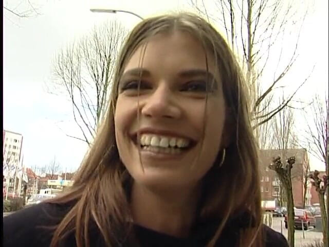 Lucky Cooch: Brunette beauty interviewed on the street