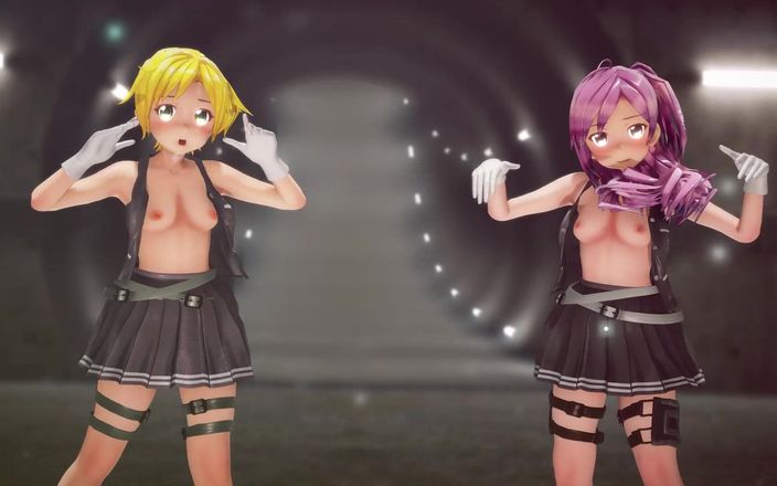 Mmd anime girls: Mmd r-18 anime girls, сексуальний танцювальний кліп 257