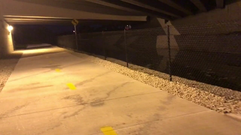Big Dick: Streaking naked under the bridge at night - Big dick outside