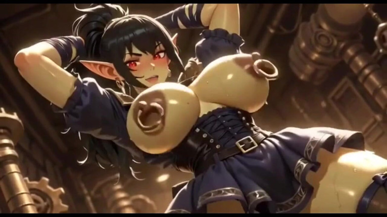 Hot girl dancing: Güzel ork zıplayan göğüsler, ai animasyon