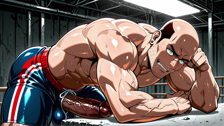 Erotic Man: Ai anime-stil, männer mit großem schwanz