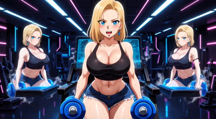 Stories&Anime: Android 18 hentai spor salonu azdırıyor - büyük memeler büyük götten sekiyor...