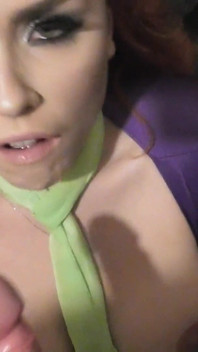 Cosplay Daphne Blake Tied up & Mouth Gagged Then Forced to Suck Captors Dick