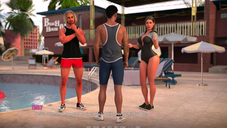 3D Cartoon Porn: Dominos Beach 17: Emily &amp; John's Beach Mouth-to-mouth Practice
