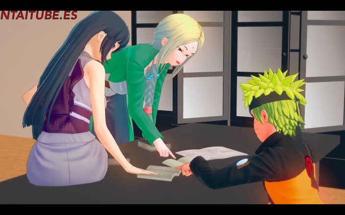 Yaoitube: Naruto hentai 3d - Naruto folla Sakura debajo de la mesa mientras...
