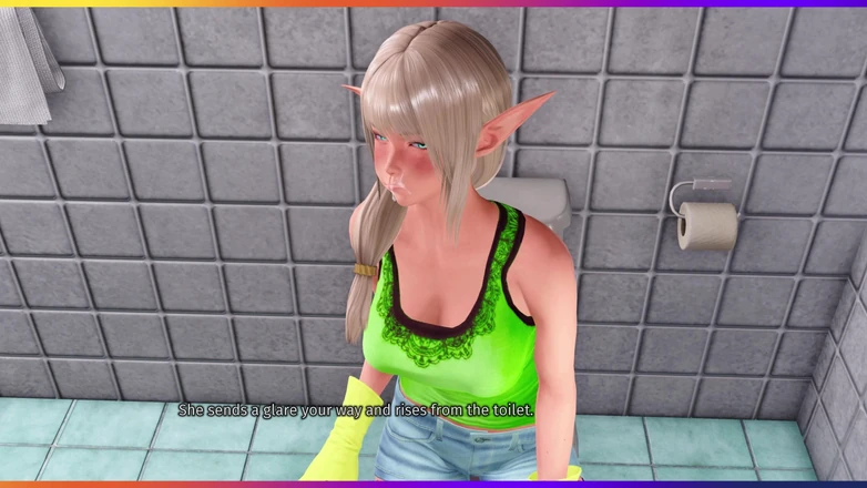 3D Cartoon Porn: A House in the Rift 28 - Blowjob in Bathroom