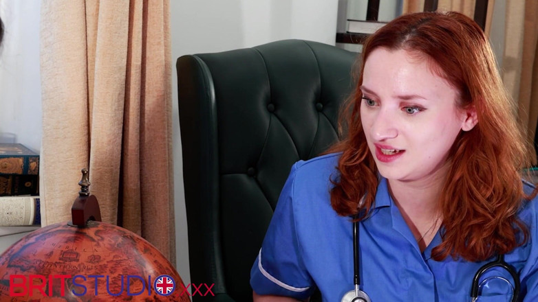 Brit Studio: Brunette Nurse Gets Anal Fisted by Redhead Nurse
