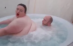 SSBBW BBW has sex in hot tub doggy