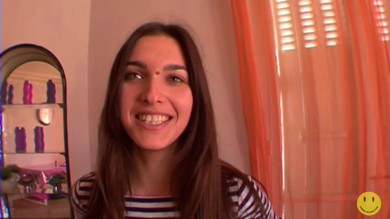 French Amateur Porn: Very Cute Slim French Amateur Fucked on the Couch