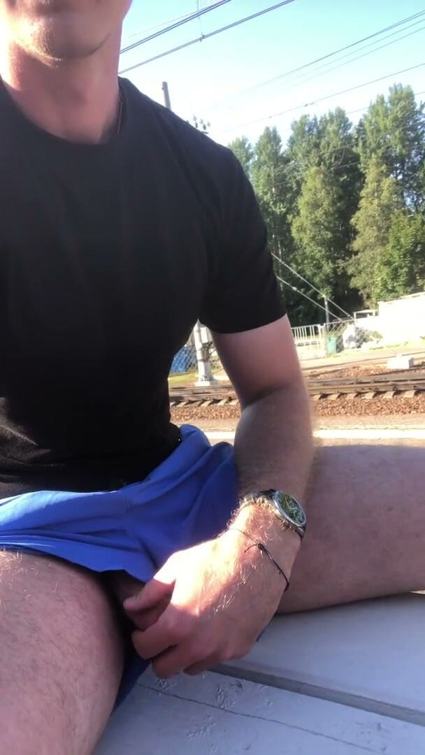 Dick Boys Studio: Un tipo masturbándose en un tren de cercanías