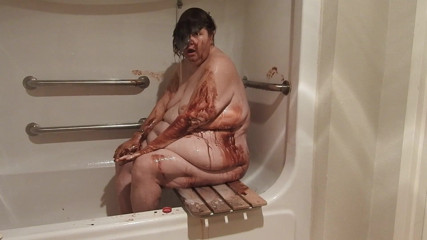 BBW nurse Vicki adventures with friends: Bbwchocolate Milk Messy Play Then Wash It All Clean!