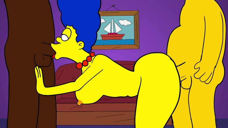 Hot anime xxx: Marge Simspson est infidèle avec son mari avec Carl