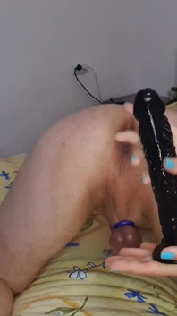 Sexy Step Sister Taking Control. Romania Anal Training Deep Pegging with Huge Black Dildo