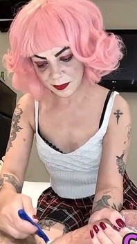 Brazilian Cosplay Slut Sucks messy and shaves cock