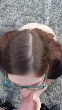 Outdoor huge cumshot in the face, full on the glasses!