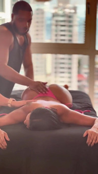 Family Taboo. Stepmom Receives Massage by Her Stepson with Risky Cum. Ep3