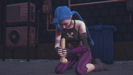 Waifu club 3D: Jinx loves to masturbate big cocks