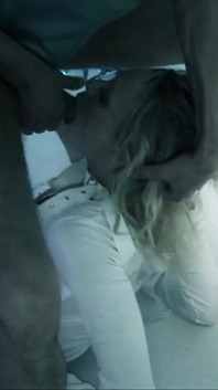 Slutty milf seduced by two cocks to suck