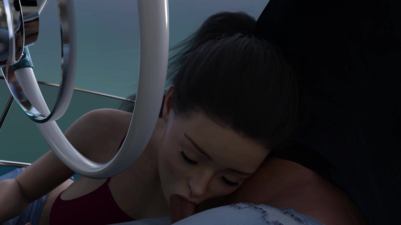 3D Cartoon Porn: College Kings 132 - Przydrożna przyjemność obciąganie Lauren, podczas gdy Alex jeździ