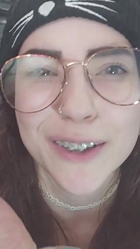 Hot Nerd Worships Huge Cock