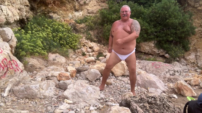 Hand-Free-Daddy-Chub: 金持ちのデブ男 大きな玉 広いペニス 大きなお腹 巨大なオーガズム