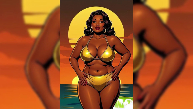 AI Porn: Une femme noire audacieuse animée à taquiner