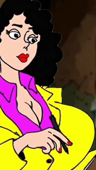 Getrouwde Rondborstige Brunette Kan Het Zien Van Een Grote Zwarte Pik Niet Weerstaan. Cartoon