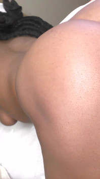Doggy Cummed ebony děvka creampie