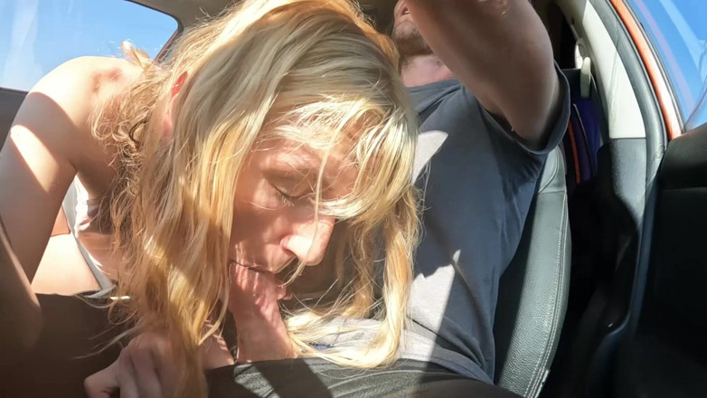 Sav Moolah: Sexy Blonde Swallows Cum After Road Head