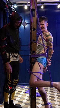 Nicky Horny on the Pole Predicament Bondage Foot Tickling