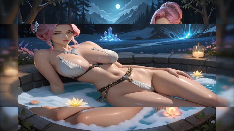 LustRender: Sophisticated Mature Lady in Luxury Soapy Bath with Sultry Gaze - 1