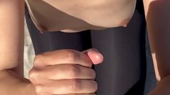 POV: Dick Sucked with a Handjob on a Golden Sand Beach