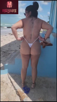 Merlinamx - Mexican Big Tits, Naked and Topless on Public Beach