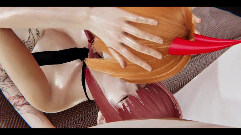 HentaiTubes: The Leash and the Wild - Makima X Power Yuri (ใช้ดิลโด้ร่วมกัน) - chainsaw...
