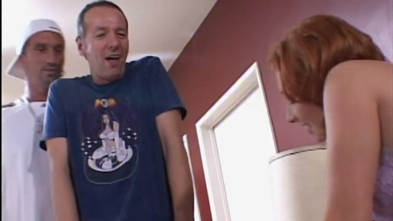 Threesome dirty wish: The slut calls two of her friends to get her...